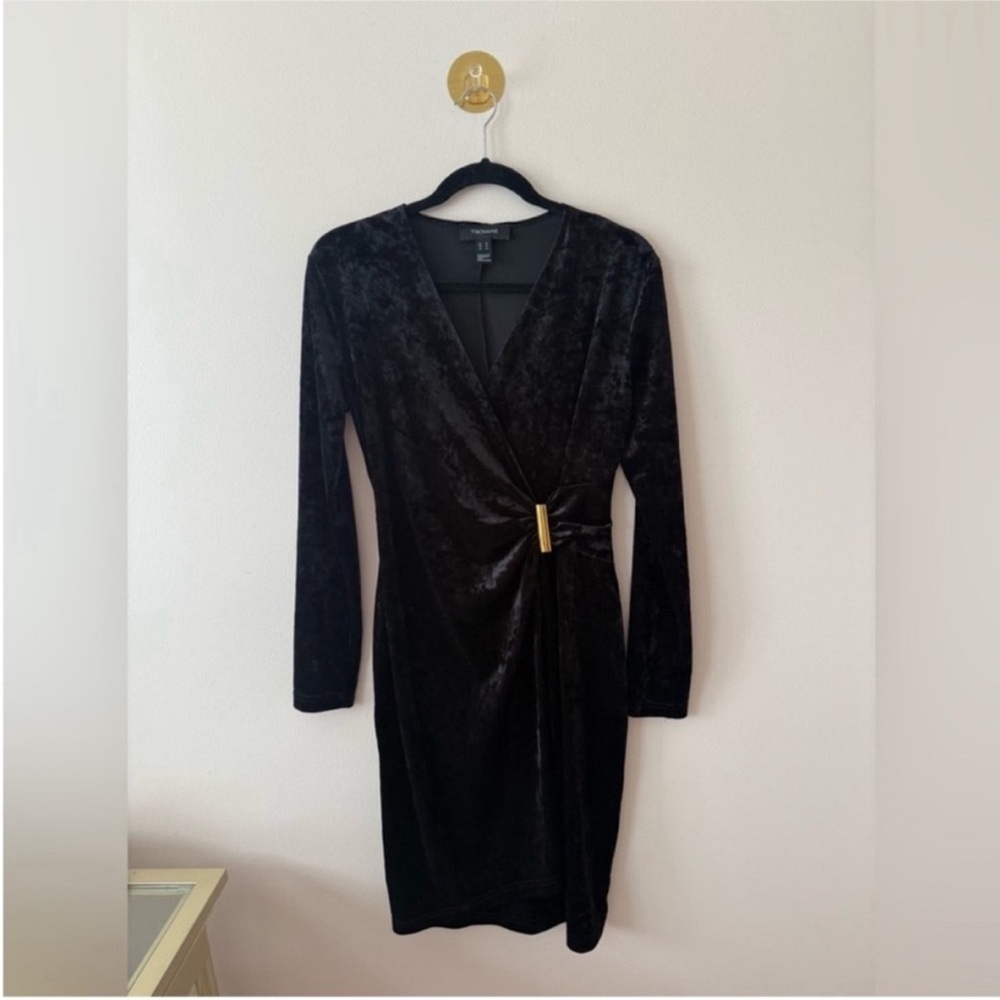 Black Velvet Long sleeve Dress Medium